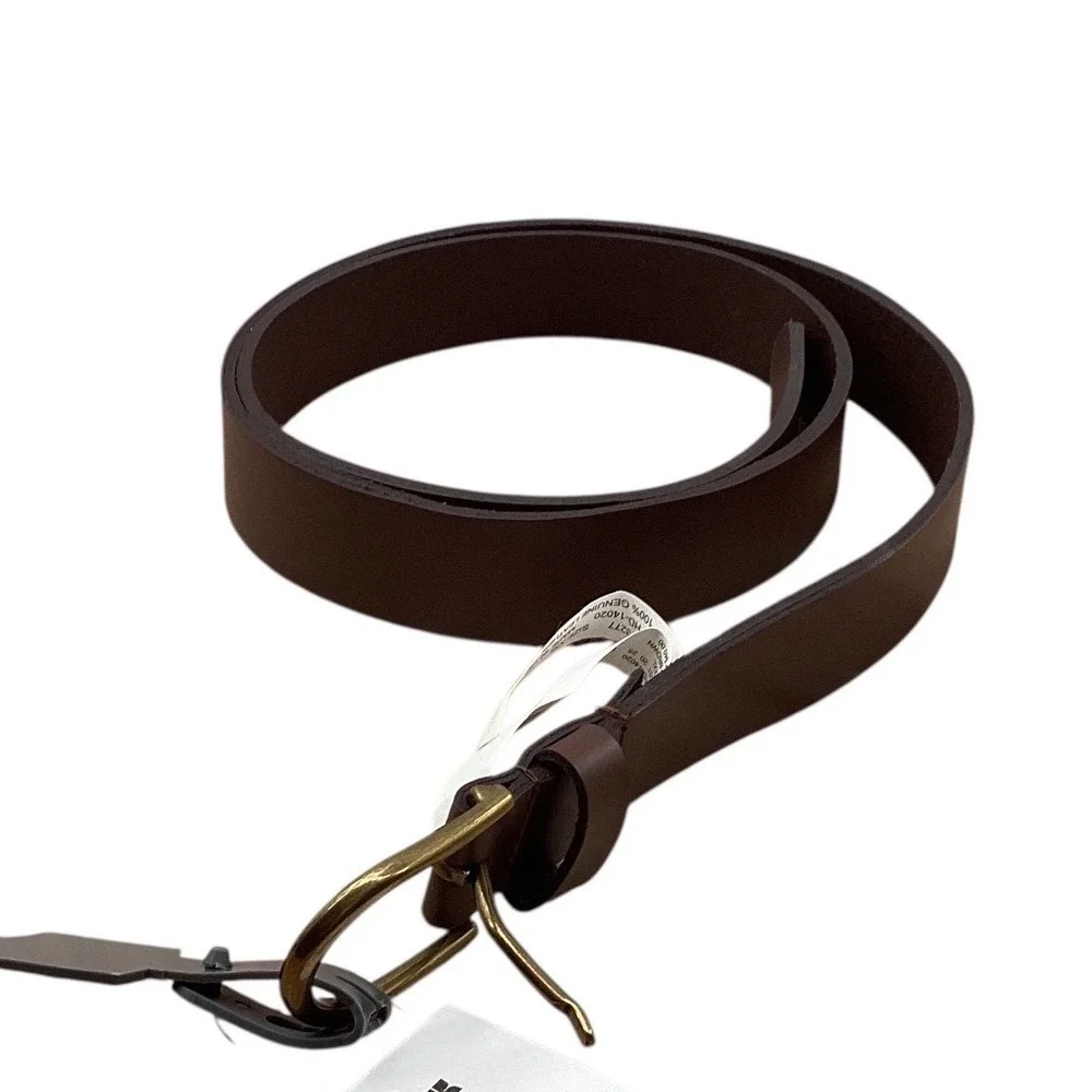 Nordstrom Rack Mens Brown Genuine Leather Belt Brass Buckle XXL PHD-14020 New